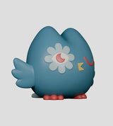 Kairos the Owl vinyl figure angled left showing wing and flower eye detail