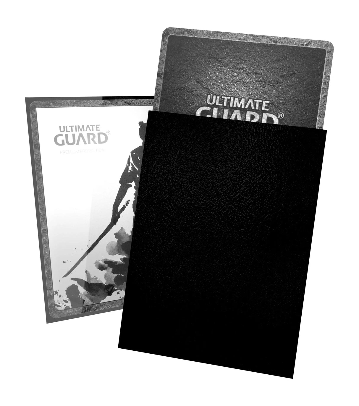 Ultimate Guard Katana Sleeves Standard Size 100 pack in black front packaging
