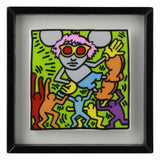 Keith Haring colorful artwork displayed with Medicom Toy VCD collectible