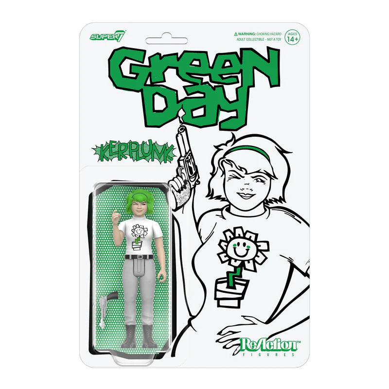 Kerplunk Girl Green Day ReAction Figure Wave 2 in retro blister card packaging by Super7