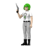 Angled view of Kerplunk Girl Green Day ReAction Figure with green hair and white shirt