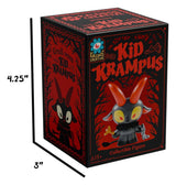 Kid Krampus individual blind box packaging with black and red artwork