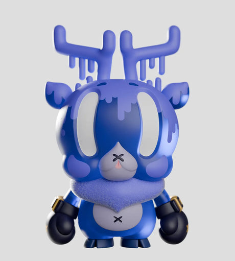 King Deer Round 01 art vinyl figure front view with dripping antlers and boxing gloves