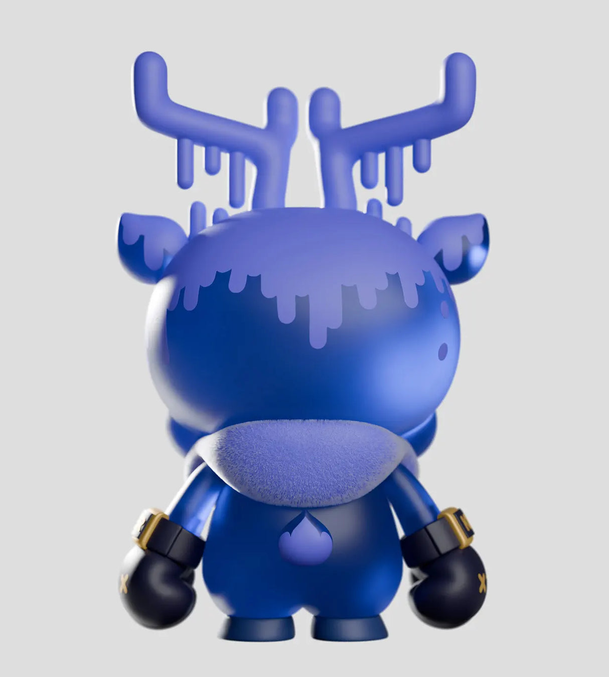 Rear angle of King Deer figure showing glove details and sculpt