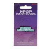 KPop Demon Hunters logo pin on official packaging