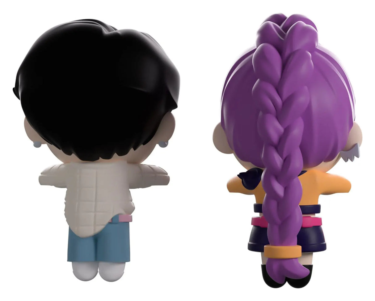 Back view of Jinu & Rumi Youtooz Monitor Buddiez figures
