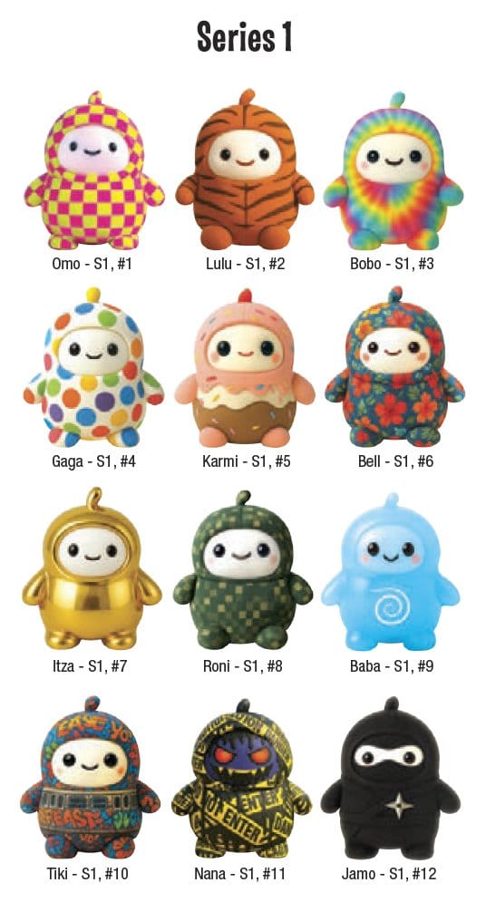 LamaTama Series 1 collectible character lineup including colorful fortune teller figures.
