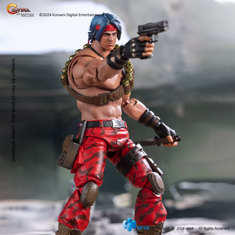 Lance Bean Contra figure aiming pistol action pose