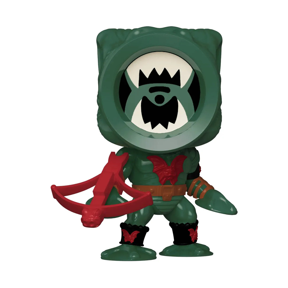 Close-up of Funko Pop! Leech figure showing green skin and red Horde armor details.