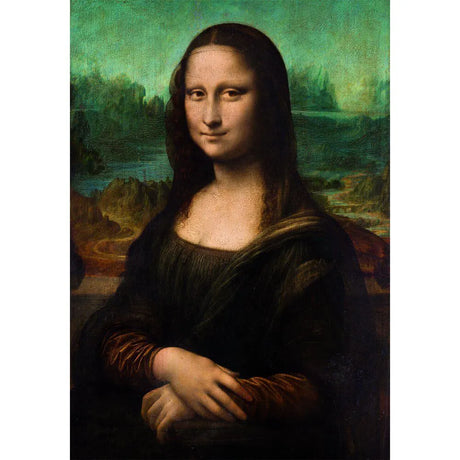 Completed 1000 piece puzzle of the Mona Lisa painting by Leonardo da Vinci, Clementoni Museum Collection