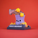 lil meltdown vinyl figure angled front view meltdown base