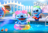 Stitch relaxing on floatie figure from Lilo & Stitch Cosbi Blind Box