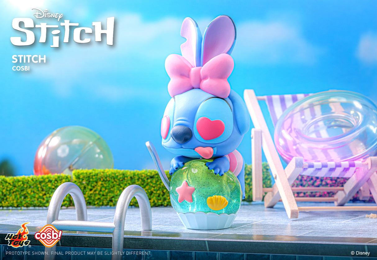 Angel-inspired Stitch figure with heart eyes from Lilo & Stitch Cosbi Blind Box