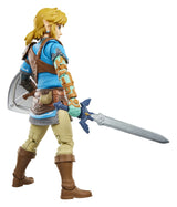Rear view of the Link Heroes of Hyrule action figure showing detailed armor and Zonai arm.