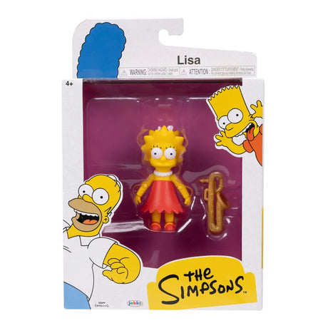 Lisa Simpson figure inside original Jakks Pacific Simpsons packaging with saxophone accessory.