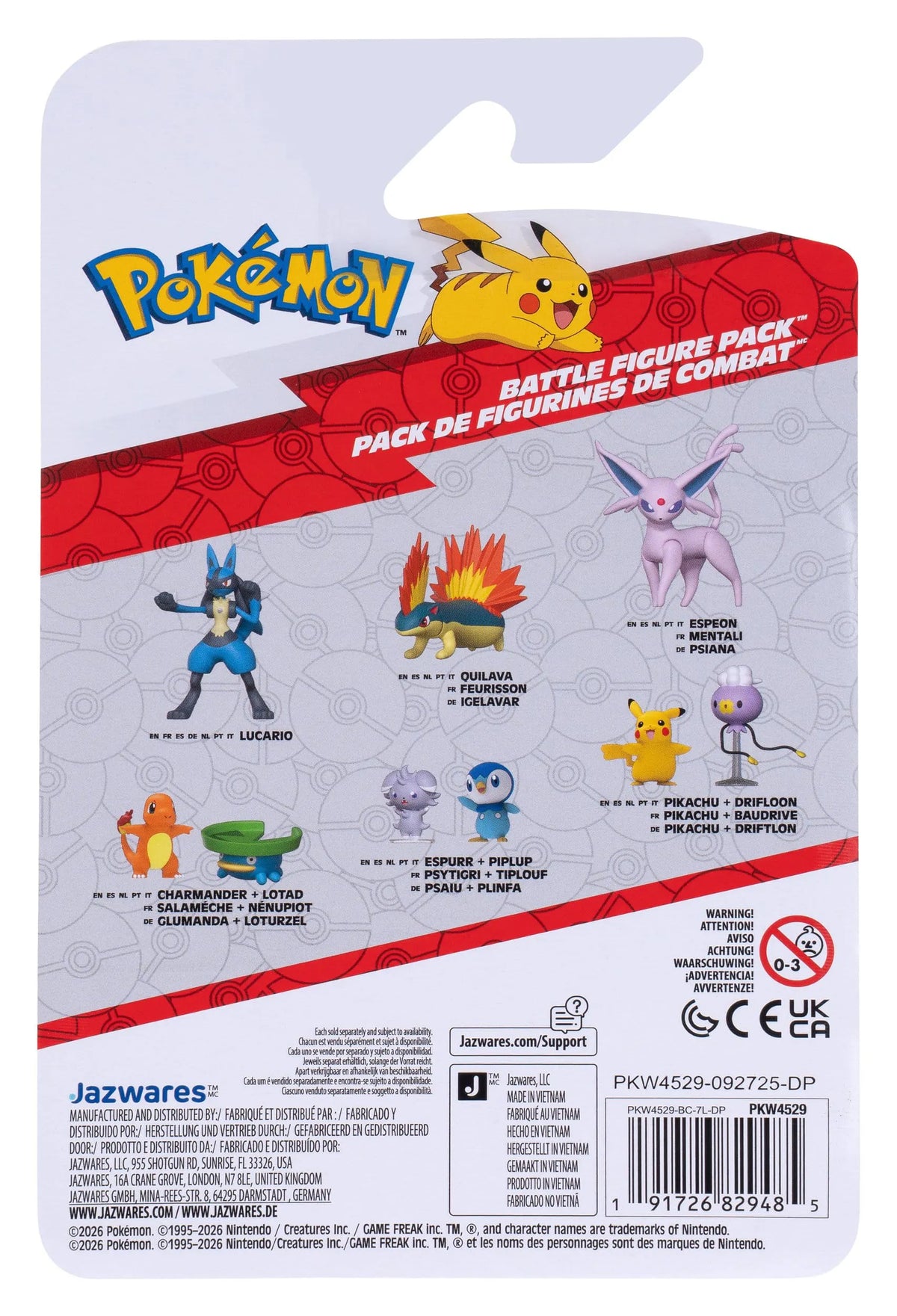 Lotad and Charmander Pokémon Battle Figure Pack back packaging