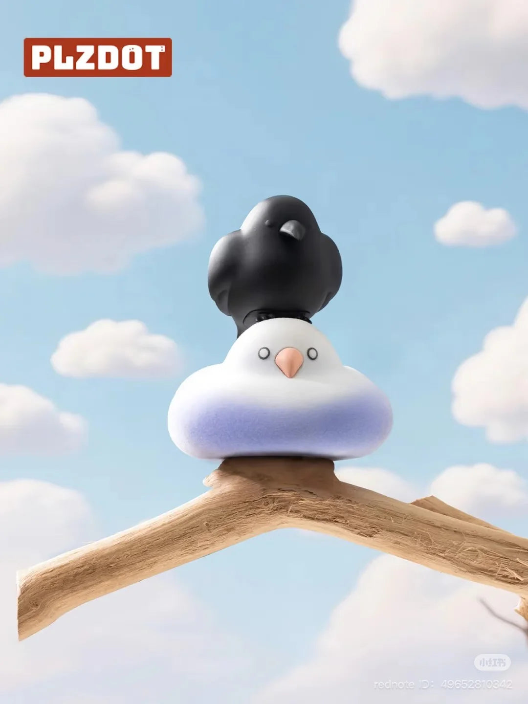 Stressful Birdie from Lovebird Taroball "Mini Pro Max" with a black crow perched on its head.