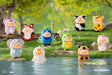 Full lineup of LuLu the Piggy Animal Party Series blind box figures displayed in a forest setting.