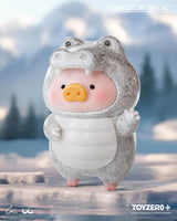 Rare edition LuLu the Piggy in a grey crocodile outfit with detailed scales.