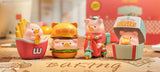 LuLu The Piggy Burger Express Series Blind Box lineup featuring multiple fast-food themed collectible figures
