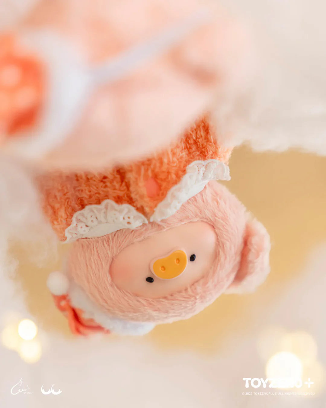 Pink LuLu The Piggy Dreaming Wonderland plush wearing a festive nightcap and fluffy pajamas