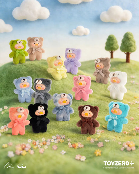LuLu The Piggy Teddy Mini's Whispers of Nature Series Blind Box collection featuring colorful teddy bear costume figures