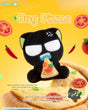 Luo Xiaohei Hug Plush Pendant Series Hug Pizza plush keychain holding a slice of pizza