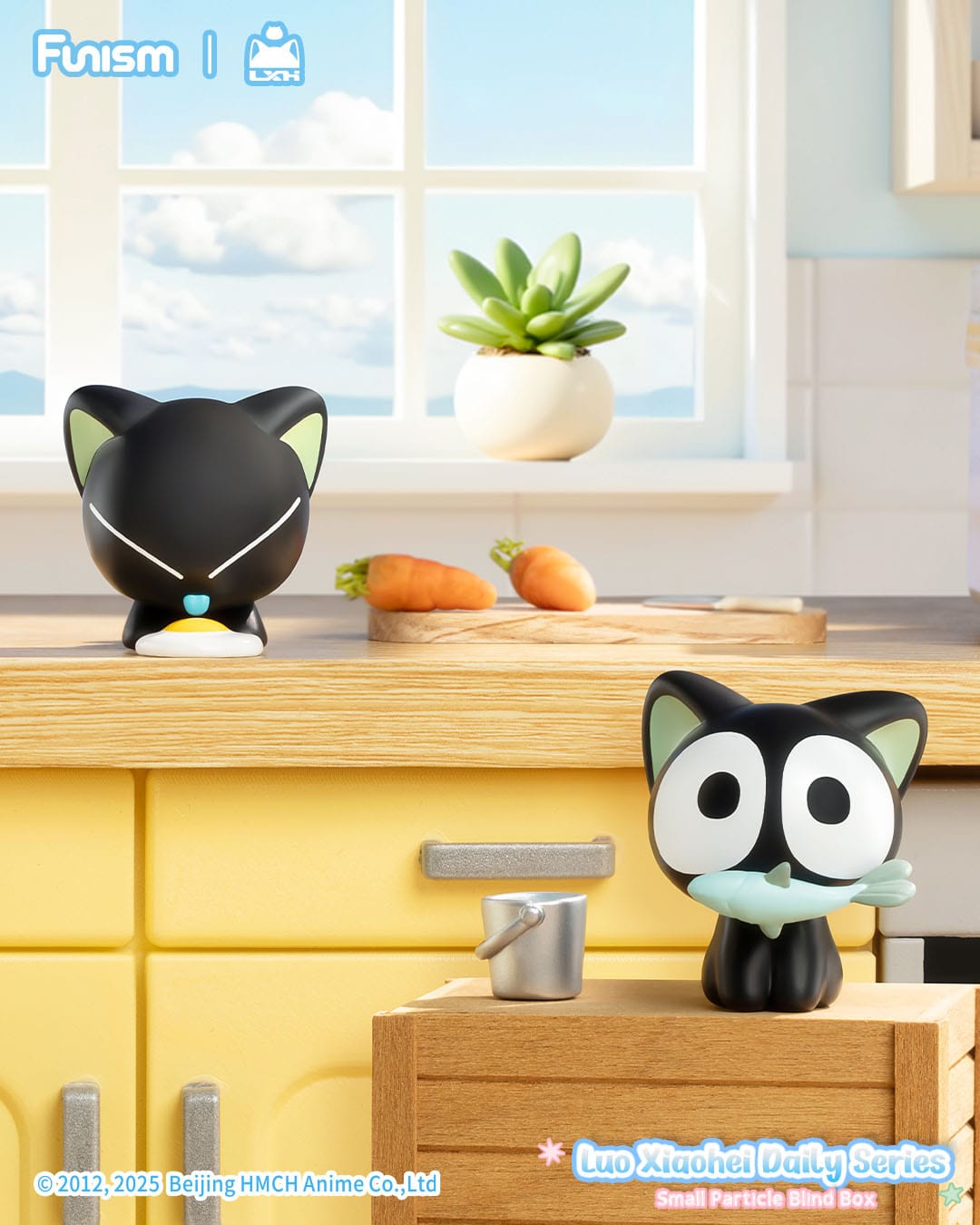 Luo Xiaohei Q Face Series figure in kitchen scene