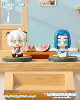 Luo Xiaohei Q Face Series mini figure resting indoors