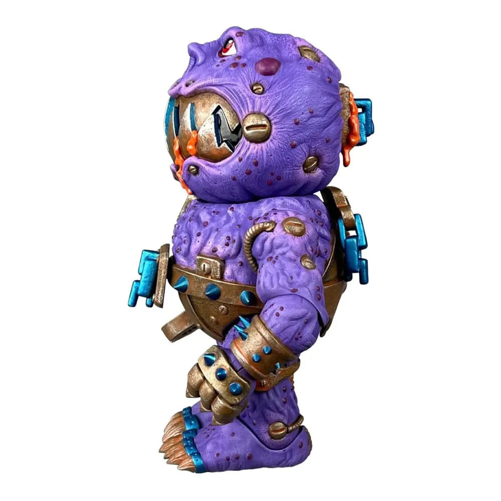 Right angle front pose of Clang Fang toy showcasing giant teeth and spiked limbs