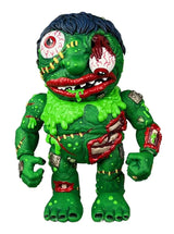 Front view of Madballs Slobulus action figure in green with exposed guts and one bulging eyeball.