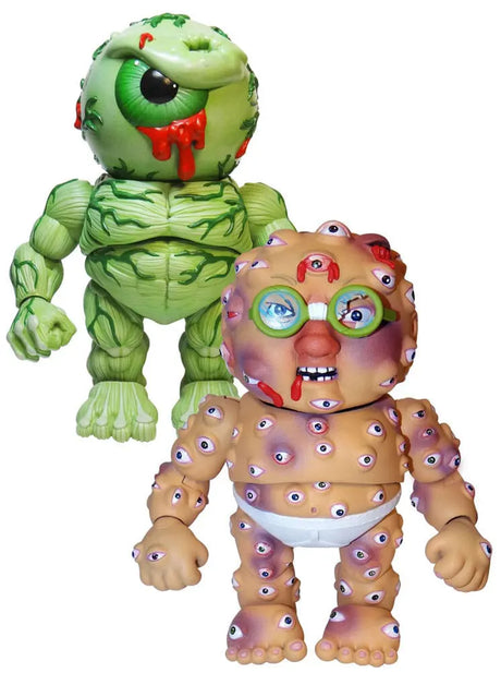Front view of Madballs vs GPK action figure 2-pack featuring Starin' Darren and glow-in-the-dark Oculus Orbus