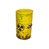 Yellow toxic waste barrel accessory with glow-in-the-dark slime detail
