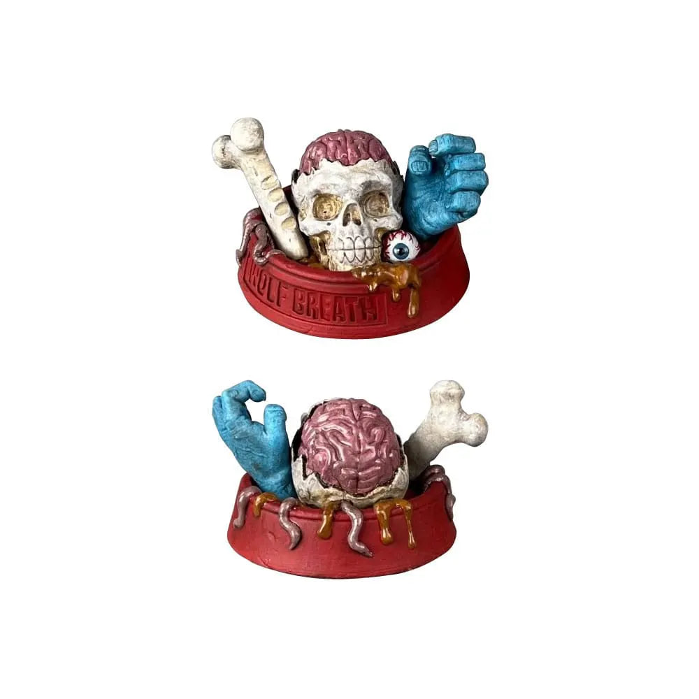 Complete accessory layout for Madballs Wolf Breath action figure
