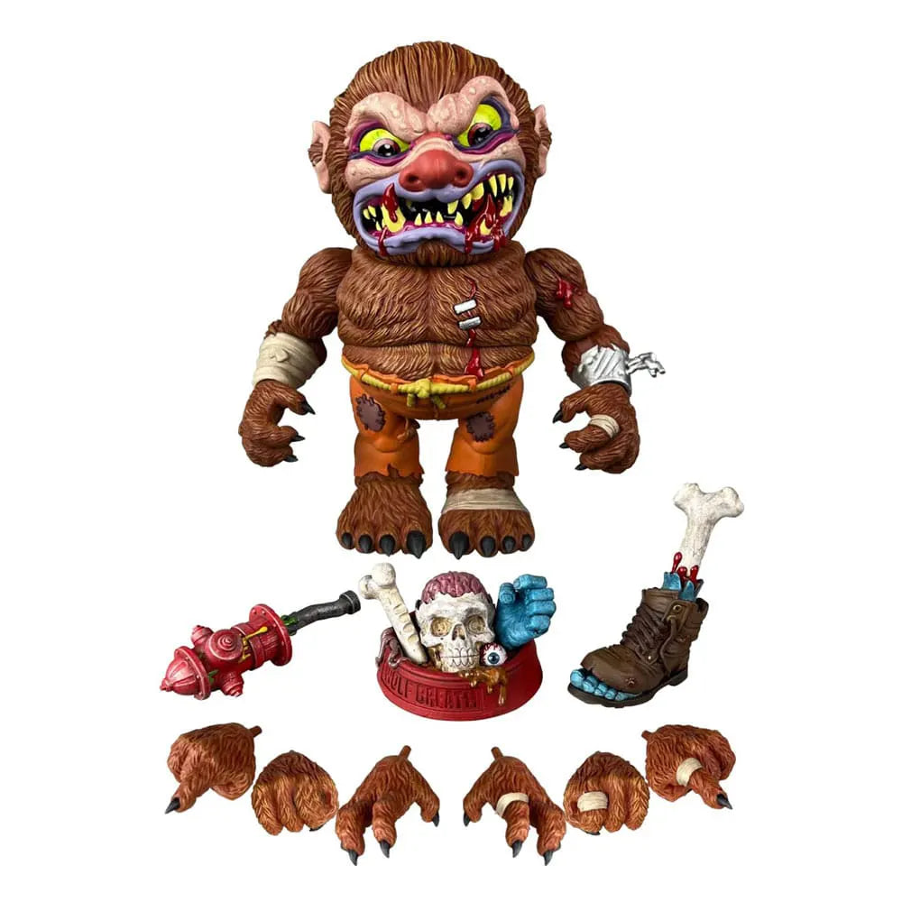 Madballs Wolf Breath posed with brain bowl and accessories