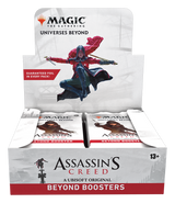 Magic The Gathering Assassin’s Creed Universes Beyond booster box display with 24 Beyond booster packs