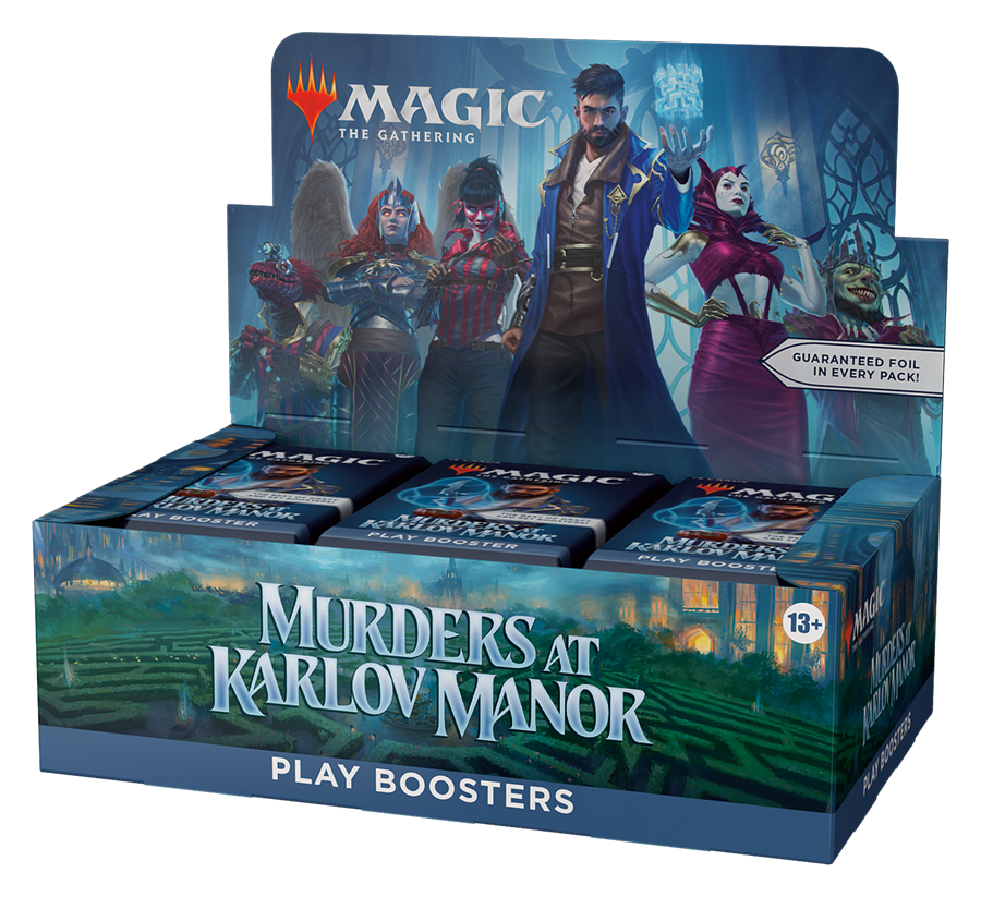 Murders at Karlov Manor MTG Play Booster display angled view sealed box