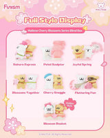 Maltese Cherry Blossoms Series Blind Box collection showing all six standard figures and the hidden Blossom Basket secret edition