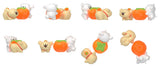 Sweetness Overflows Maltese Lucky Paws figure with oversized persimmon displayed from multiple angles.