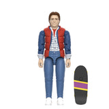 Marty McFly '85 Back to the Future ReAction+ figure with skateboard by Super7