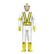 MCA Intergalactic Crossing Guard Beastie Boys ReAction Figure wearing white construction uniform with yellow safety accents