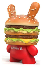 McDonald's Big Mac Dunny vinyl figure rear view with I'm Lovin' It design