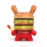Big Mac Dunny Kidrobot figure back view with McDonald's red outfit