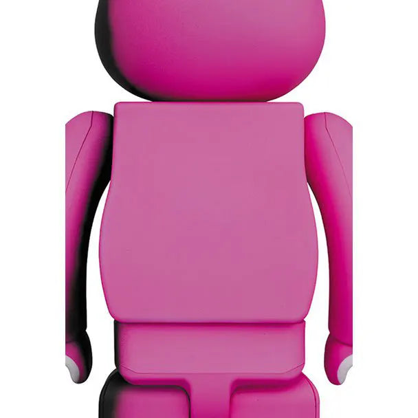 Back view of Medicom Toy Bearbrick 1000% Pink Bear Breaking Bad edition, displaying plain pink back with subtle distressed details.