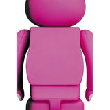 Back view of Medicom Toy Bearbrick 1000% Pink Bear Breaking Bad edition, displaying plain pink back with subtle distressed details.