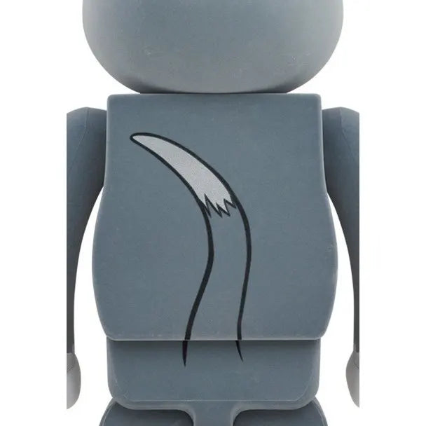 Back view of Medicom Toy Bearbrick 1000% Tom Flocky Edition showing Tom’s white-tipped tail and flocked finish.