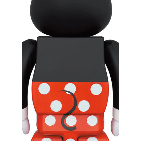 Back view of Medicom Toy Bearbrick 1000% Minnie Mouse (Walt Disney) collectible art toy showing tail and polka dot dress
