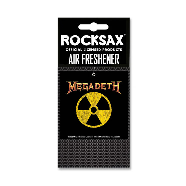 Megadeth logo air freshener Rocksax radioactive symbol design