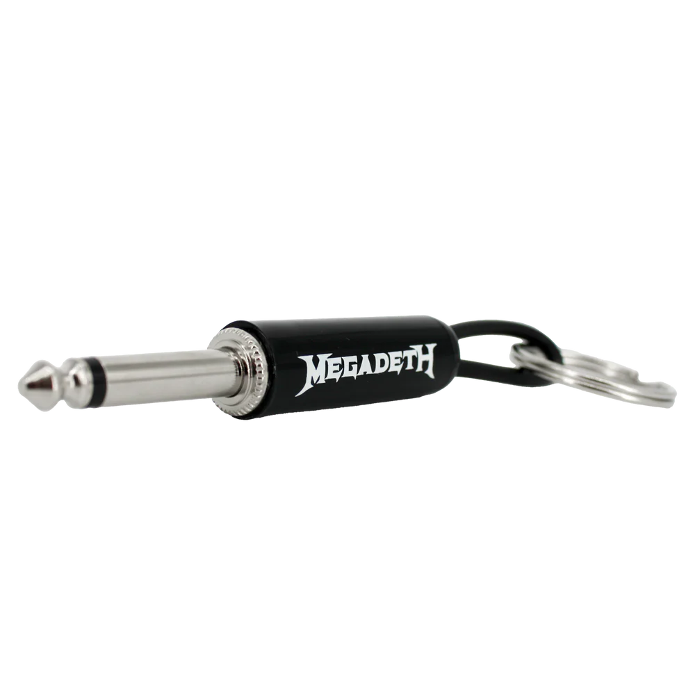 Megadeth guitar plug keychain angled detail view