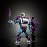 Back view of Megatron Armor Skeletor holding sword with cannon mounted behind.